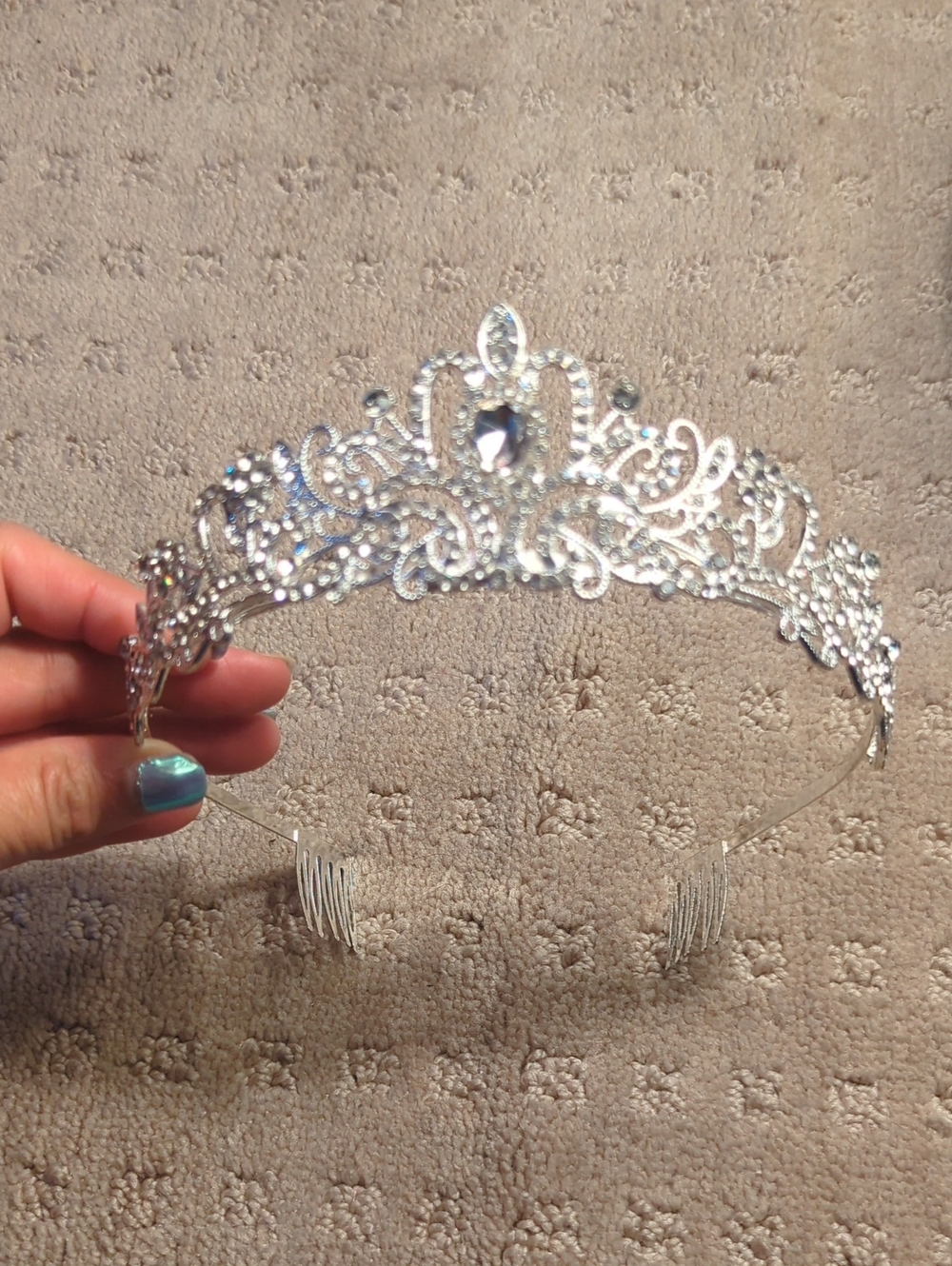 Silver Crystal Tiara‎ Headband - Elegant Women's Accessory Princess